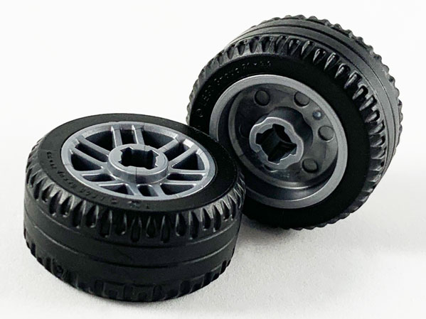 11208c01 | Wheel 14mm D. x 9.9mm with Center Groove, Fake Bolts and 6 Double Spokes with Black Tire 21 X 9.9 | LEGOPART