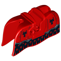 13744pb01 | Horse Barding, Smooth Edge with Black Dragon Heads and Silver Trim Pattern | LEGOPART