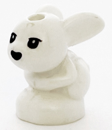 18852pb01 | Bunny / Rabbit, Friends Style, Baby, Sitting with Black Eyes and Nose Pattern | LEGOPART