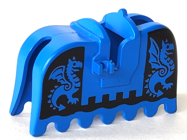 2490px2 | Horse Barding, Ruffled Edge with Dragons on Black Background Pattern | LEGOPART