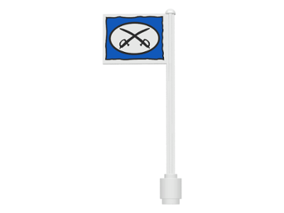 3596pb05 | Flag on Flagpole, Straight with Oval and Two Crossed Cutlasses Pattern on Both Sides | LEGOPART