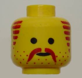 3626pb0096 | Minifigure, Head Moustache, Stubble and Sideburns Brown Pattern | LEGOPART
