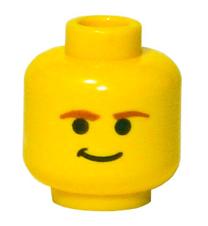 3626ps5 | Minifigure, Head Male Smirk and Brown Eyebrows Pattern | LEGOPART