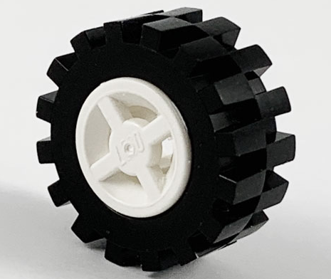 4624c02 | Wheel 8mm D. x 6mm with Black Tire 15mm D. x 6mm Offset Tread Small | LEGOPART