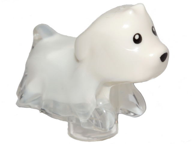 52672pb01 | Dog, Ghost with Marbled White and Printed Black Eyes and Nose Pattern | LEGOPART