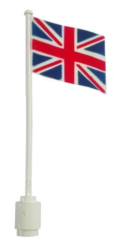 777p11 | Flag on Flagpole, Wave with United Kingdom Union Jack Pattern | LEGOPART