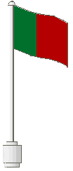 777p12 | Flag on Flagpole, Wave with Portugal Pattern | LEGOPART