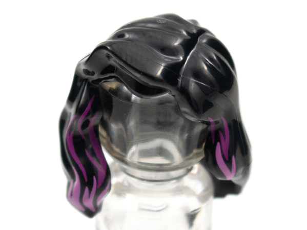 85974pb08 | Minifigure, Hair Female Mid-Length with Part over Right Shoulder with Magenta and Dark Pink Highlights Pattern | LEGOPART