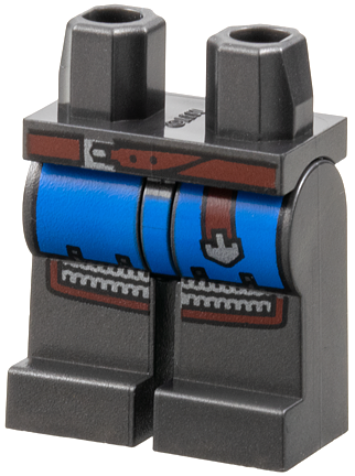 970c00pb1172 | Hips and Legs with Blue Surcoat, Reddish Brown Belt and Silver Chain Mail Pattern | LEGOPART