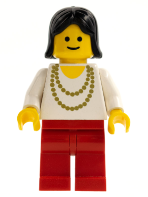 Necklace Gold - Red Legs, Black Female Hair LEGO ncklc012