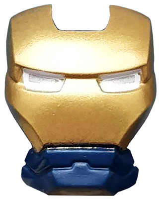 10908pb07 | Minifigure, Visor Top Hinge with Gold Face Shield and White Eyes no Outline Pattern | LEGOPART