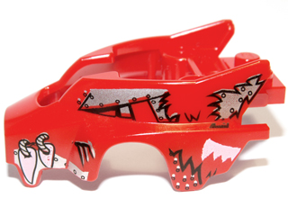 11113pb01 | Flywheel Fairing Wolf Shape with Fangs and Silver and White Pattern | LEGOPART