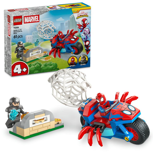 Spidey on his Motorcycle vs. Rhino LEGO 11206