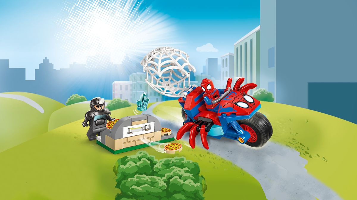 Spidey on his Motorcycle vs. Rhino LEGO 11206