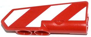 11946pb006R | Technic, Panel Fairing #21 Very Small Smooth, Side B with Red and White Danger Stripes Pattern Model Right Side | LEGOPART