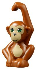 14736pb01 | Ape, Friends Style, Baby with Bright Green Eyes, Black Nose, Dark Tan Face and Stomach Pattern | LEGOPART