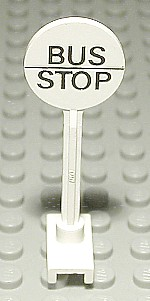 14pb03 | Road Sign Round with Bus Stop Pattern | LEGOPART