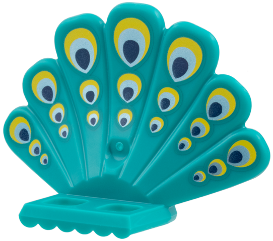 1612pb01 | Minifigure Costume Turkey / Peacock Fan Tail with Yellow, Metallic Light Blue, and Dark Blue False Eyes Pattern | LEGOPART