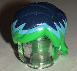 18858pb02 | Minifigure, Hair Female Mid-Length with Side Part and Light Blue and Dark Blue Top Pattern | LEGOPART