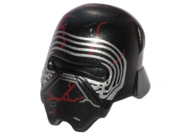 20950pb02 | Minifigure, Headgear Helmet SW Kylo Ren with Red Scratches Pattern | LEGOPART