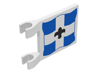 2335p04 | Flag 2 x 2 Square with Imperial Soldier Black Symbol over White Cross on Blue Background Pattern on Both Sides | LEGOPART