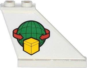 2340pb047R | Tail 4 x 1 x 3 with Box and Arrows and Globe Pattern on Right Side | LEGOPART