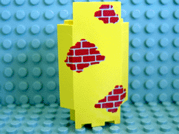 2345pb02 | Panel 3 x 3 x 6 Corner Wall with Red Bricks Scattered Pattern | LEGOPART