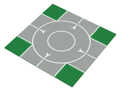 2361px2 | Baseplate, Road 32 x 32 7-Stud Crossroads with Runway 'V' Narrow Pattern | LEGOPART