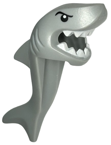 24076pb01 | Minifigure, Headgear Head Cover, Costume Shark Head, Tail and Fin with Black Eyes and White Teeth Pattern | LEGOPART