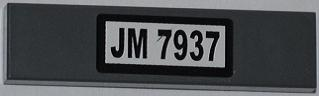 2431pb228 | Tile 1 x 4 with 'JM 7937' Pattern (Sticker) - Set 7937 | LEGOPART