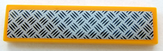 2431pb570 | Tile 1 x 4 with Silver Tread Plate Pattern | LEGOPART