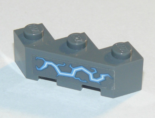 2462pb04 | Brick, Modified Facet 3 x 3 with Medium Blue and White Electricity Pattern | LEGOPART