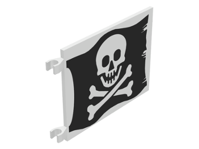 2525p01 | Flag 6 x 4 with Skull and Crossbones (Jolly Roger) Pattern on Both Sides (Printed) | LEGOPART