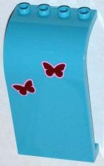 2571pb06 | Panel 3 x 4 x 6 Curved Top with 2 Butterflies Pattern (Stickers) - Set 3186 | LEGOPART