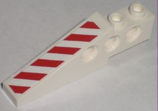 2744pb019R | Technic Slope 6 x 1 x 1 2/3 with Red and White Danger Stripes Pattern Right | LEGOPART