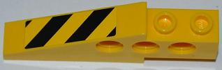 2744pb020L | Technic Slope 6 x 1 x 1 2/3 with Black and Yellow Danger Stripes Pattern Model Left Side | LEGOPART