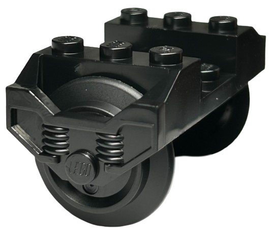 2878c02 Train Wheel RC Holder with 2 Black Train Wheel RC Train and Chrome Silver Train Wheel RC Train Metal Axle LEGOPART