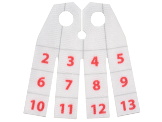 29346 | Minifigure Cape Cloth, 4 Rectangular Strips with Calendar Numbers Pattern | LEGOPART