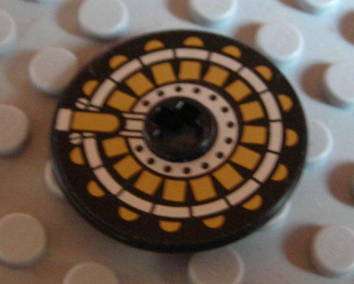 2958pb043 | Technic, Disk 3 x 3 with Gold on Black Pattern (Sticker) - Set 8103 | LEGOPART