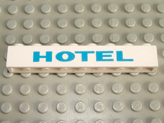 3008pb009 | Brick 1 x 8 with Blue 'HOTEL' Pattern | LEGOPART