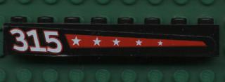 3008pb051L | Brick 1 x 8 with 5 Stars on Red Stripe and '315' on Left Pattern (Sticker) - Set 6596 | LEGOPART