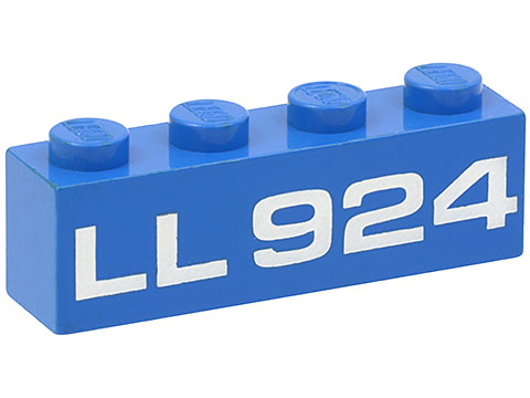 3010p924 | Brick 1 x 4 with White 'LL 924' Pattern | LEGOPART