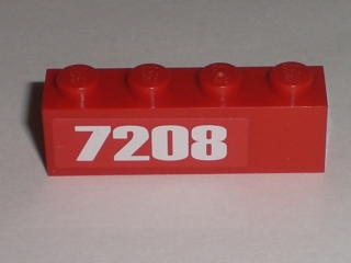 3010pb130R | Brick 1 x 4 with '7208' Pattern at Left Edge (Sticker) - Set 7208 | LEGOPART