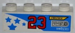 3010pb149R | Brick 1 x 4 with Blue Stars, Number | LEGOPART