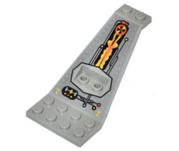 30118pb01 | Wing Plate Bi-level 8 x 4 and 2 x 3 1/3 Up with Silver/Orange/Black UFO Pattern | LEGOPART