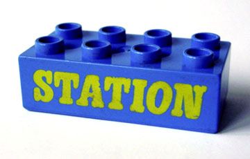 3011pb013 | Duplo, Brick 2 x 4 with 'STATION' Text Pattern | LEGOPART