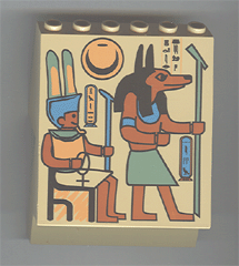 30156px3 | Panel 4 x 6 x 6 Sloped with Hieroglyphs and Jackal / Anubis Pattern | LEGOPART