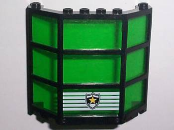 30185c05pb01 | Window Bay 3 x 8 x 6 with Trans-Green Glass and Police Shield Logo Pattern | LEGOPART