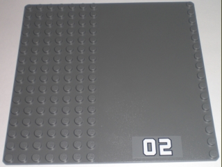 30225pb04 | Baseplate, Road 16 x 16 with White '02' on Edge Pattern | LEGOPART