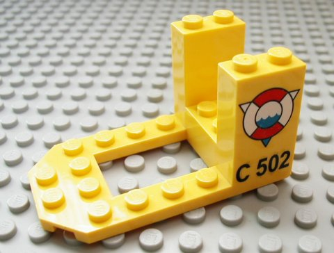 30250px4 | Cockpit 7 x 4 x 3 with Coast Guard Logo on Triangle and 'C 502' Pattern | LEGOPART